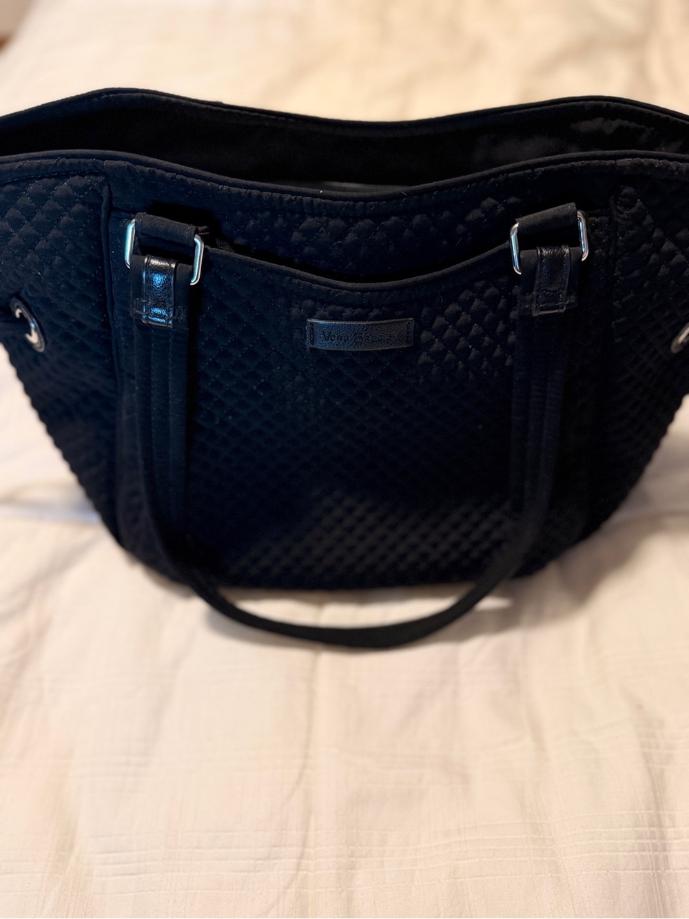 Vera Bradley Quilted Black Tote with Double Handles